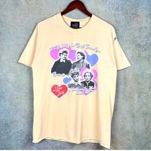 Vintage I Love Lucy T Shirt Mens Sz M Yellow Lucille Ball TV Show Y2K Retro